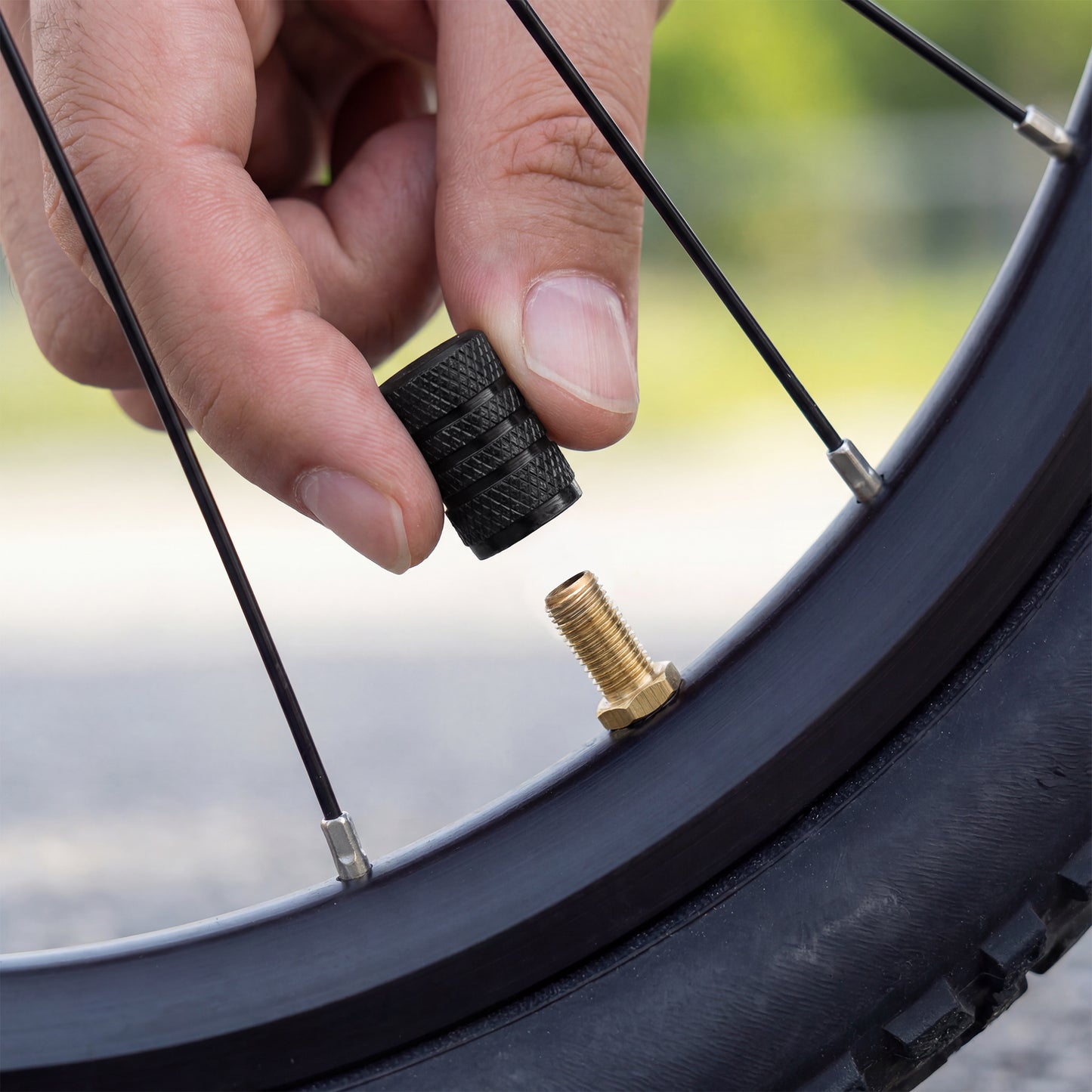 Black Aluminum Valve Stem Caps (4-Pack)