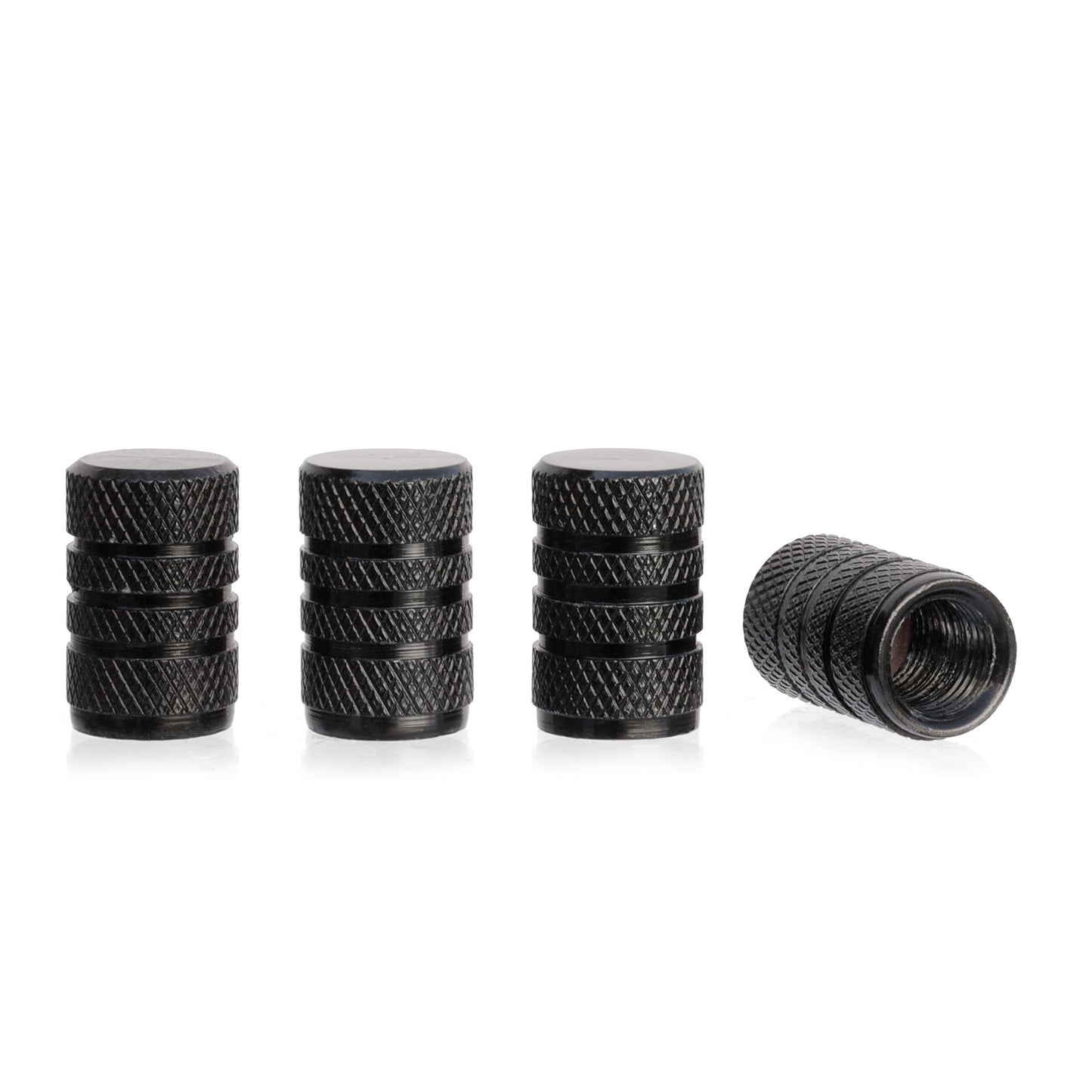 Black Aluminum Valve Stem Caps (4-Pack)
