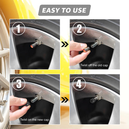 How to install black rhinestone tire valve caps in four steps
