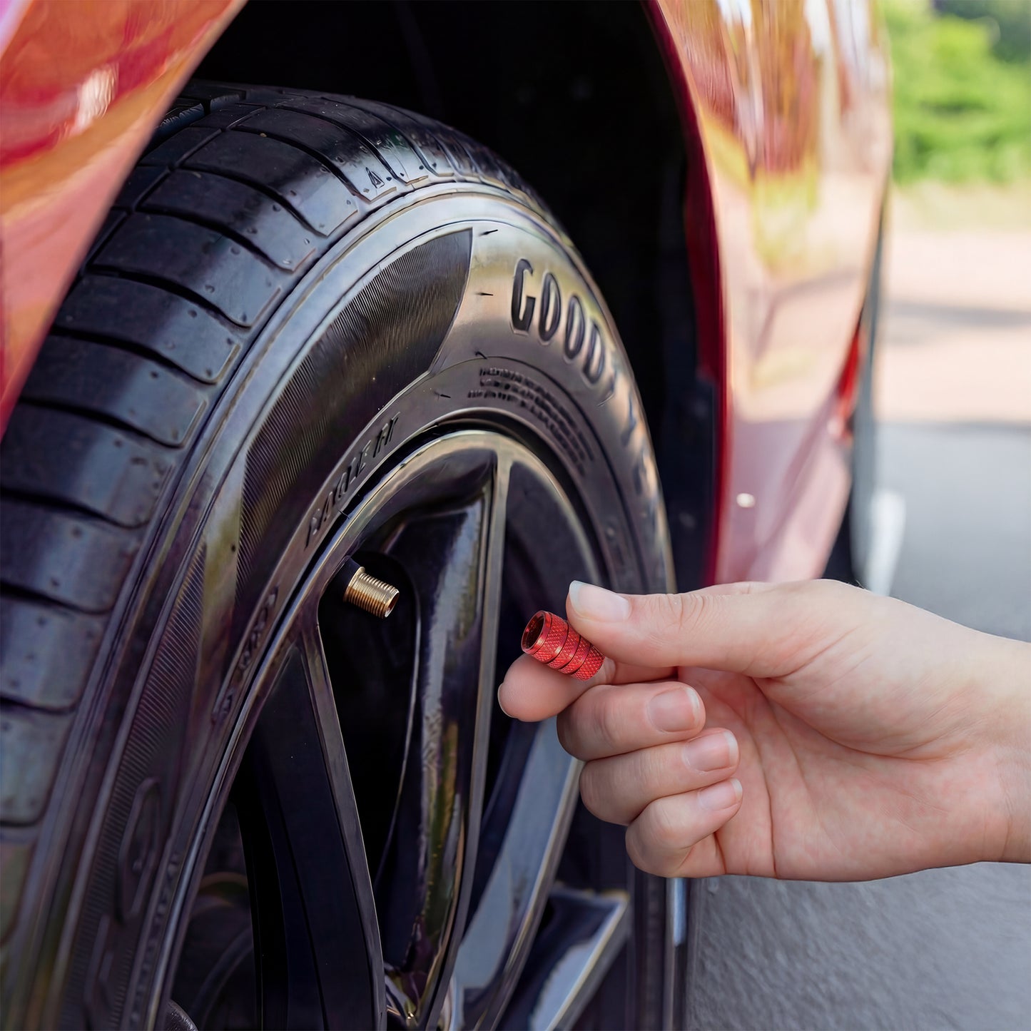 Red Valve Stem Caps (4-Pack)