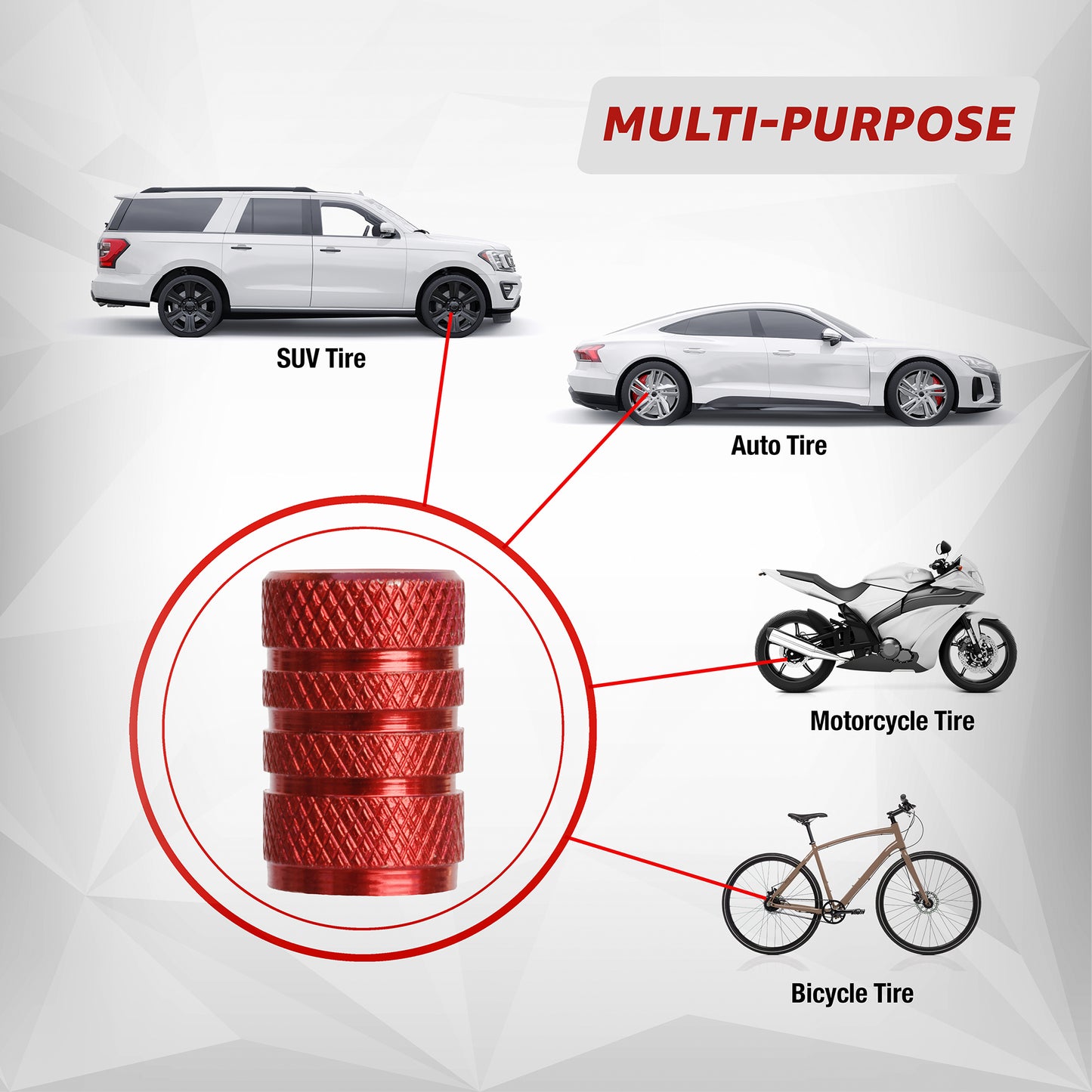 Red Valve Stem Caps (4-Pack)