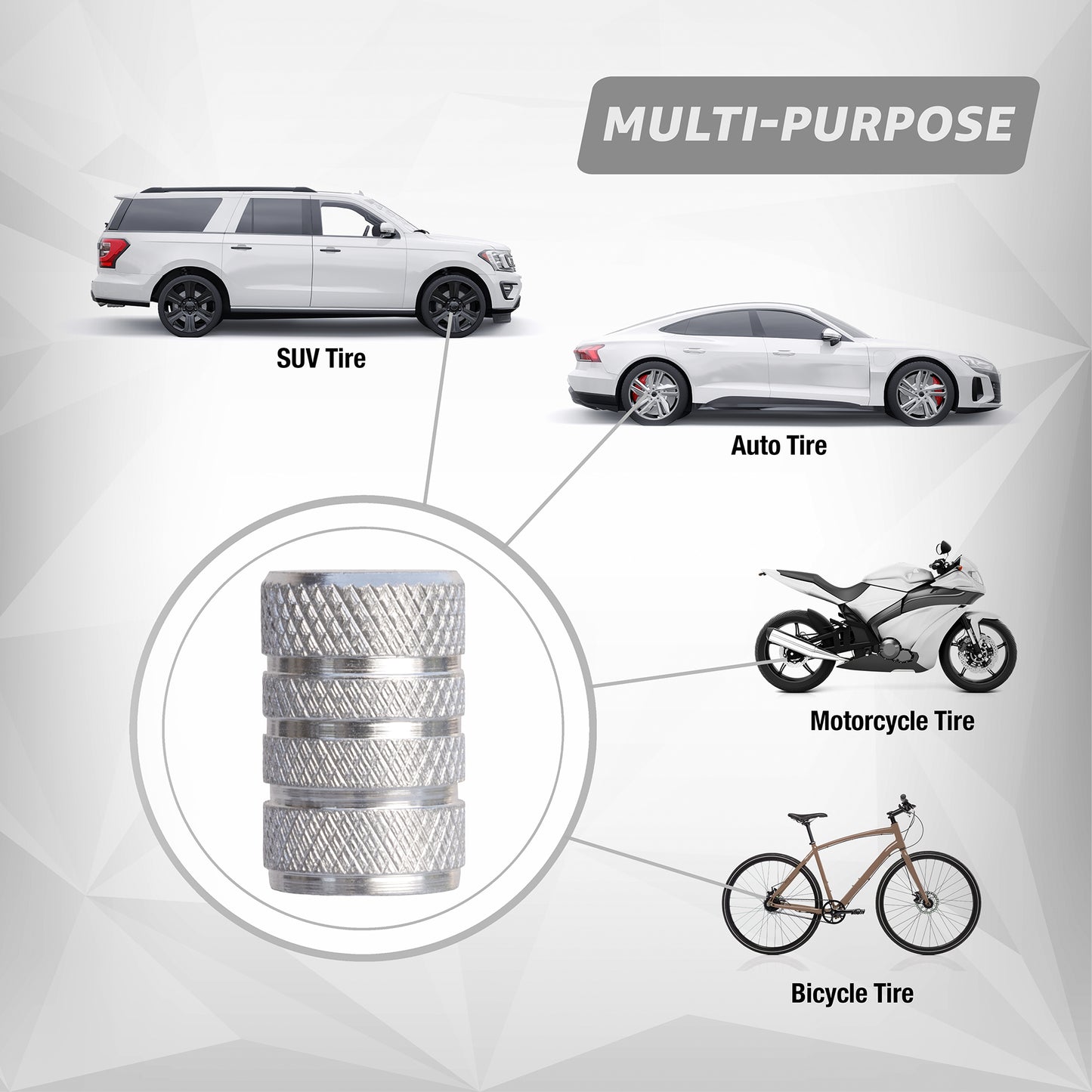 Chrome Valve Stem Caps (4-Pack)