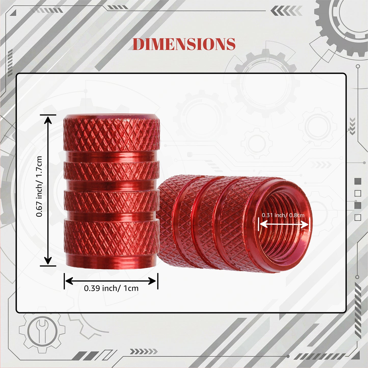 Red Valve Stem Caps (4-Pack)